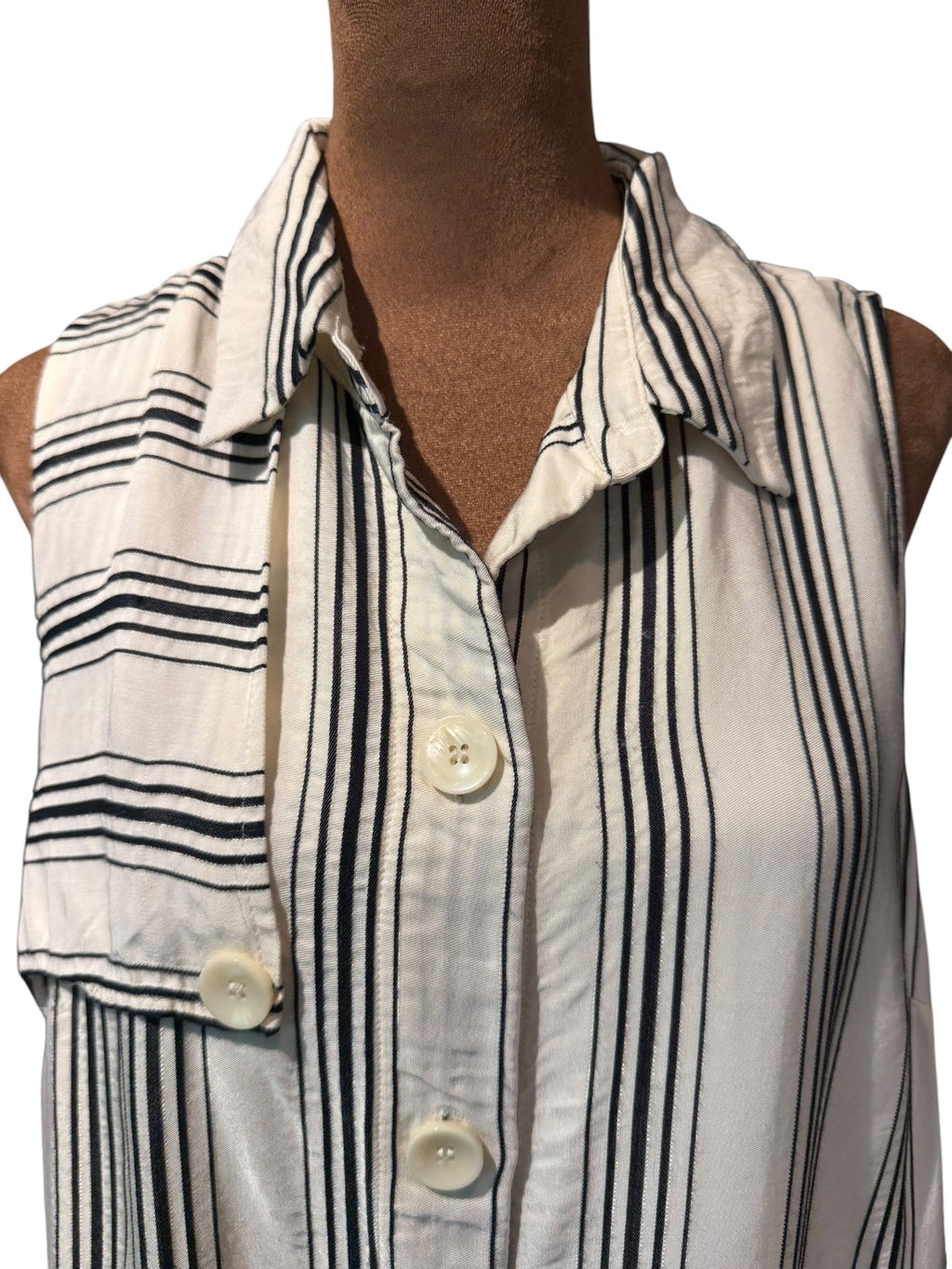 Maeve by Anthropologie Sleeveless Striped Button-Down Dress