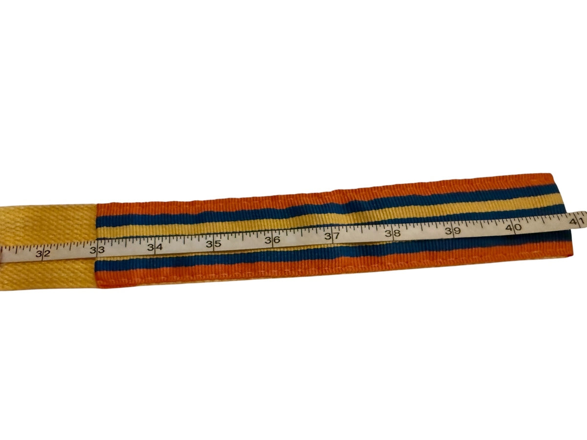 Vintage-Inspired Striped Fabric Belt with Double Ring Buckle