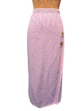 BODIL Vintage Lilac Knit Maxi Skirt with Wooden Button Accol