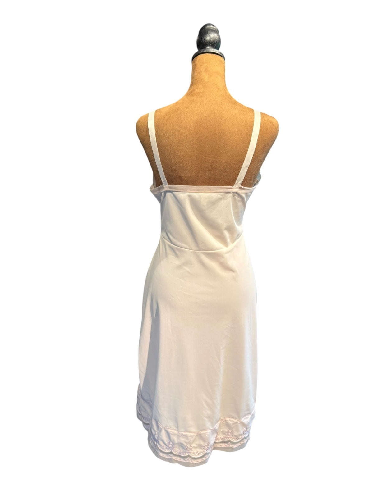 Vintage Aristocrat Peach Slip Dress with Embroidered Detail