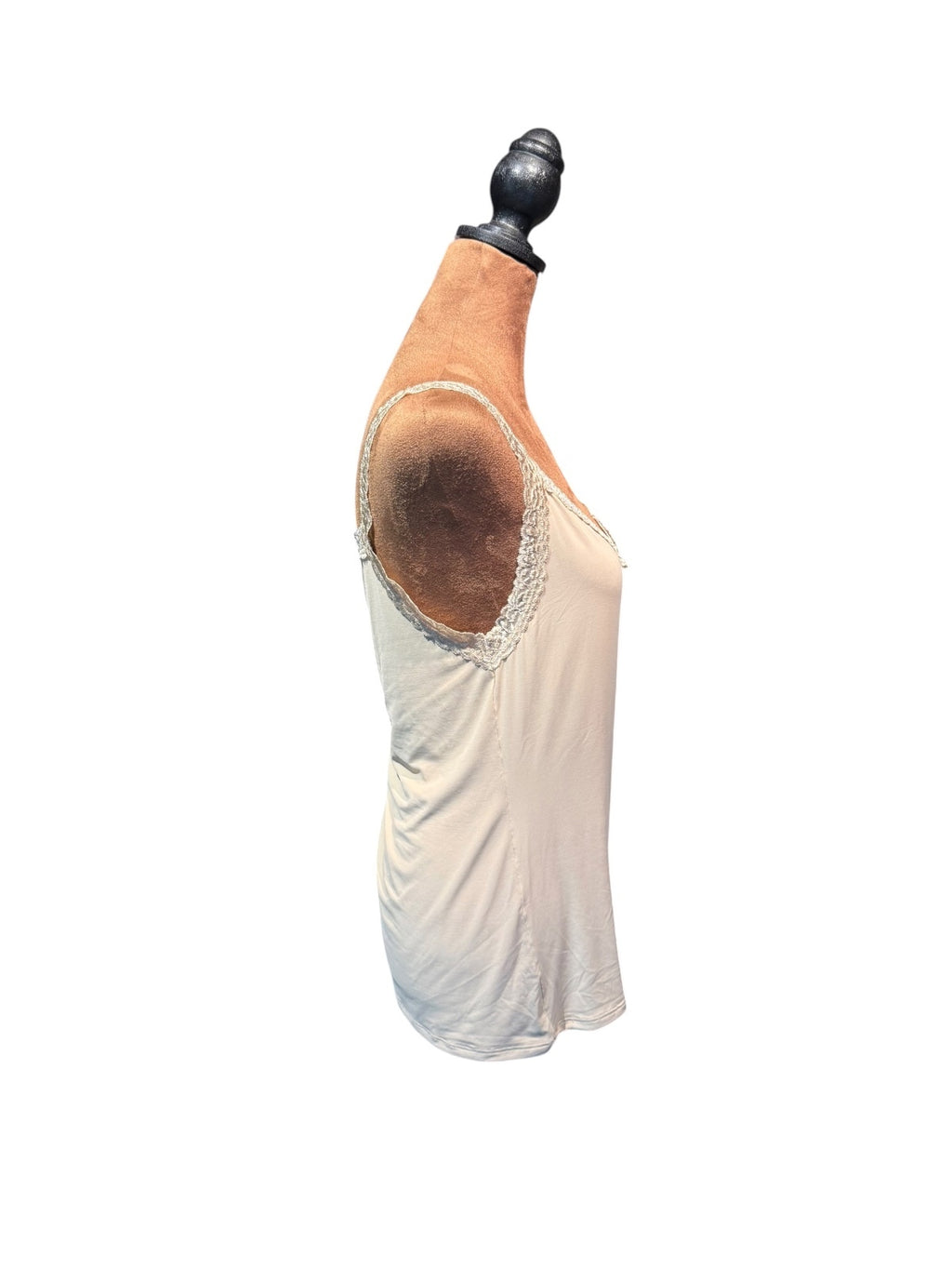 Vanity Fair Beige Nylon Spandex Lace Trim Camisole Tank Top