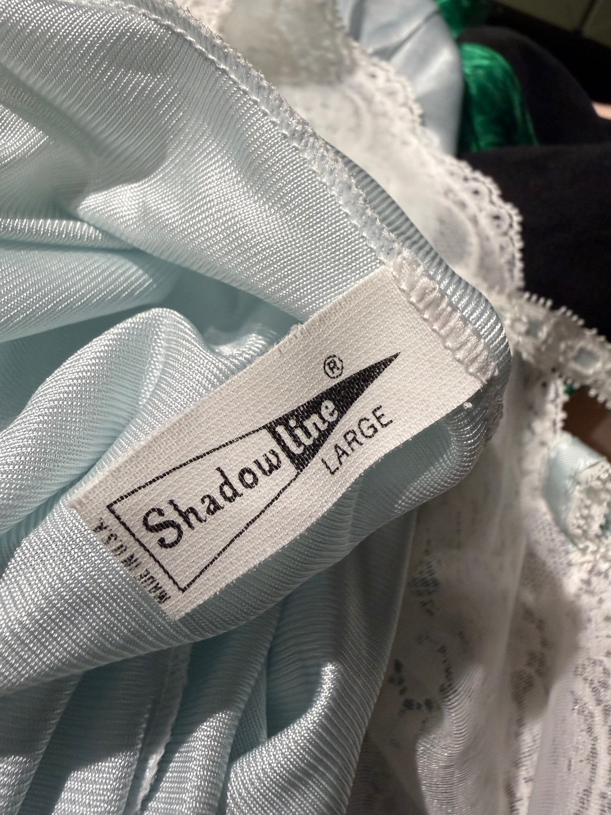 Shadowline Light Blue Lace Trim Nightgown