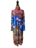 Anthropologie Velvet Floral Paisley Turtleneck Midi Dress