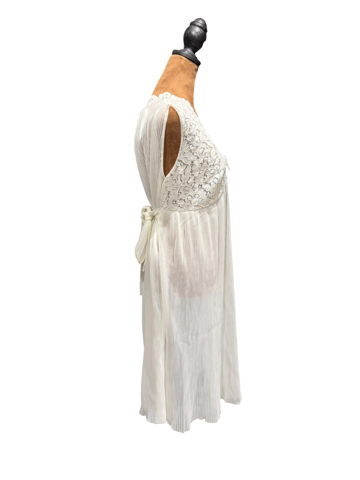 Vintage White Lace and Pleated Nightgown