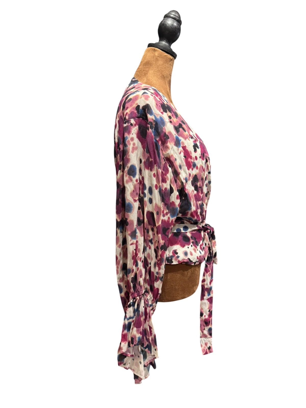 & Other Stories Los Angeles Atelier Floral Wrap Blouse with Bell Sleeves