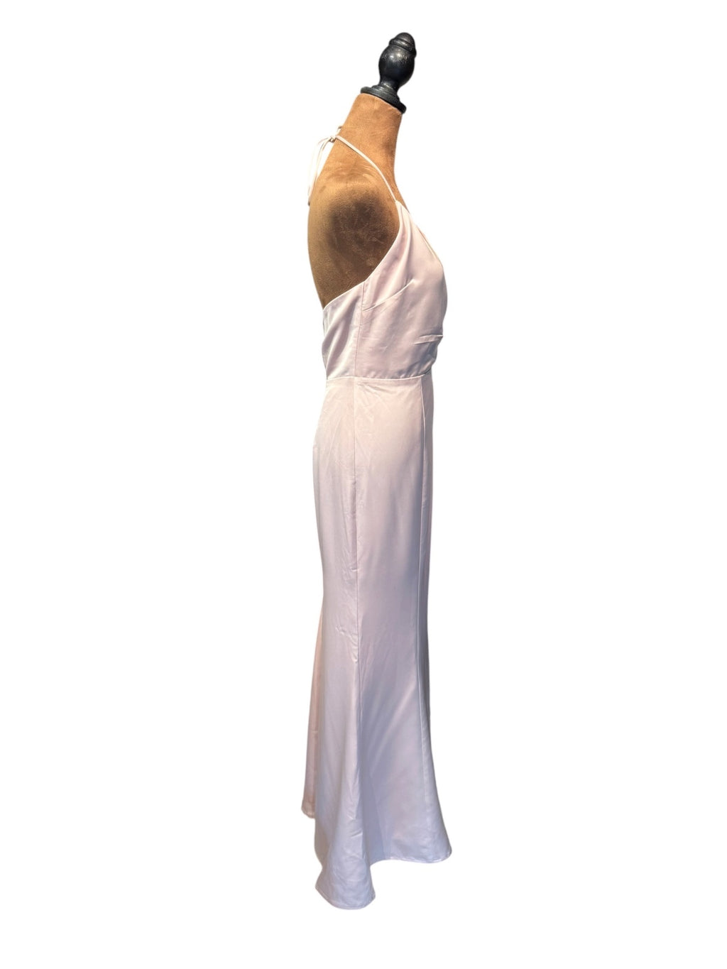 Lovers + Friends Elegant Light Pink Satin Halter Maxi Dress