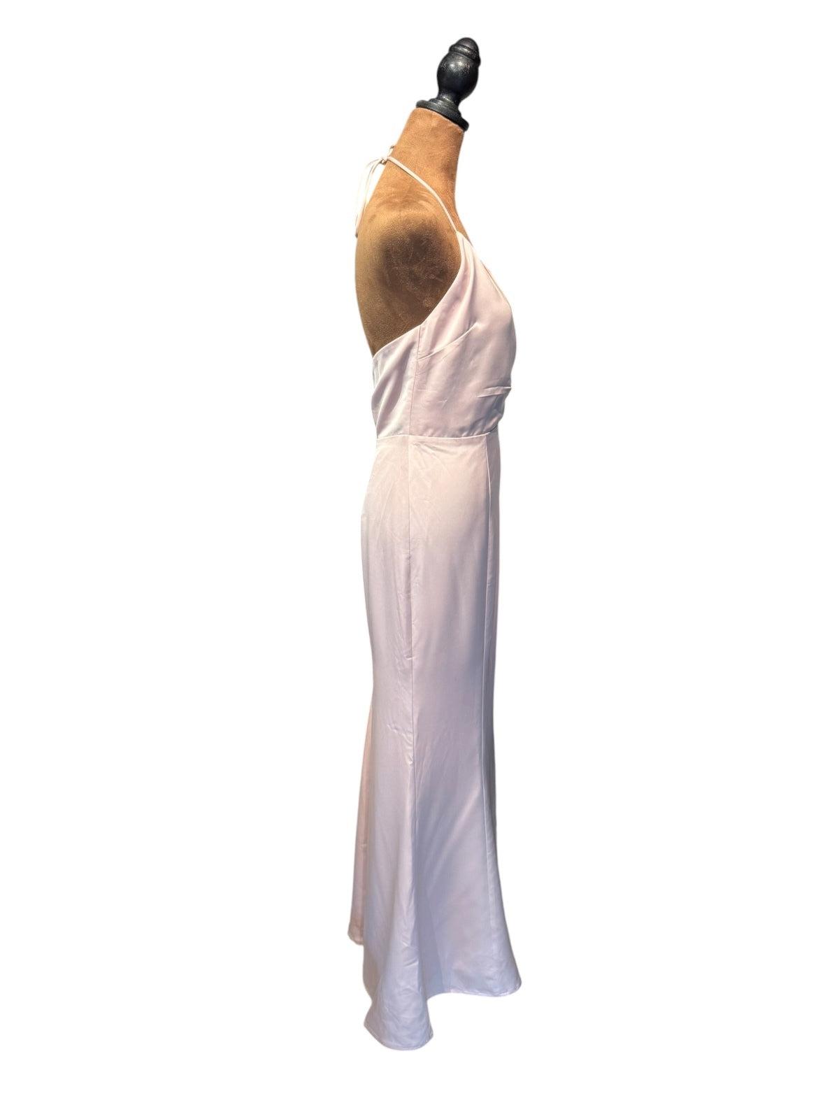 Lovers + Friends Elegant Light Pink Satin Halter Maxi Dress
