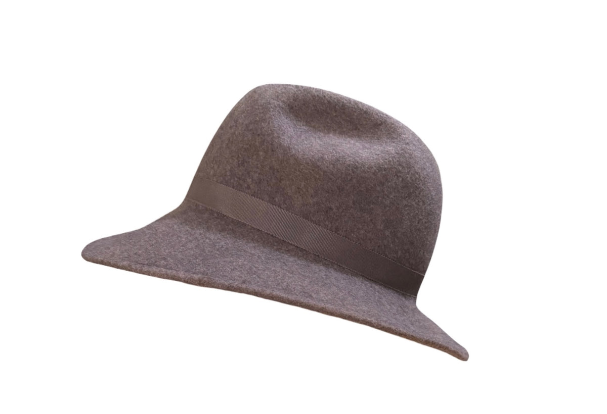 Vintage Glenover Gray Wool Felt Fedora Hat with Red Feather