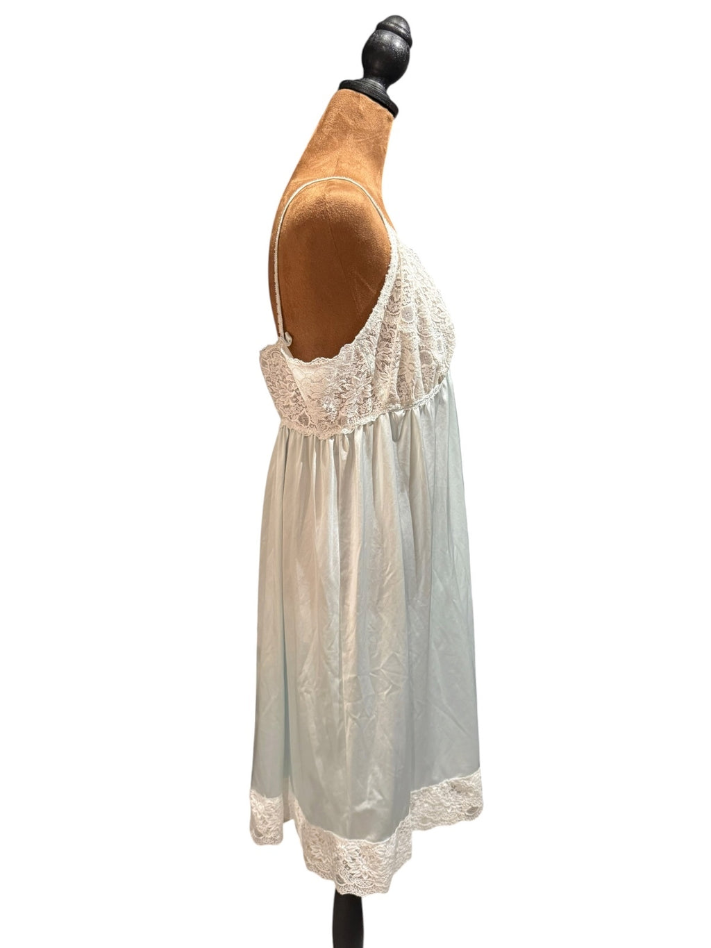 Shadowline Light Blue Lace Trim Nightgown
