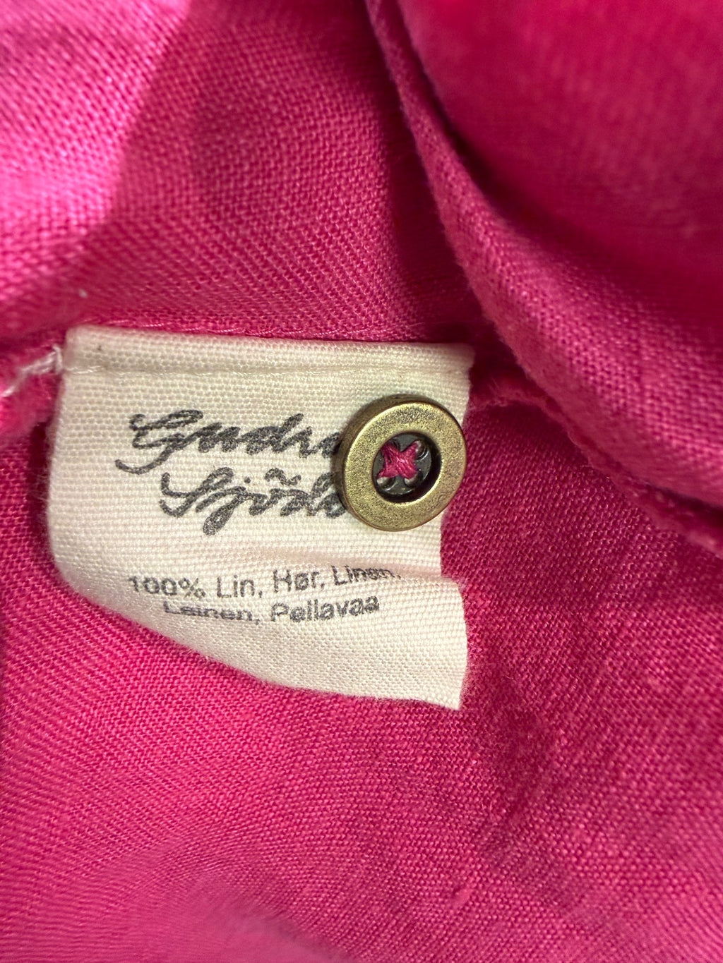 Gudrun Sjoden Pink 100% Linen Button-Front Dress