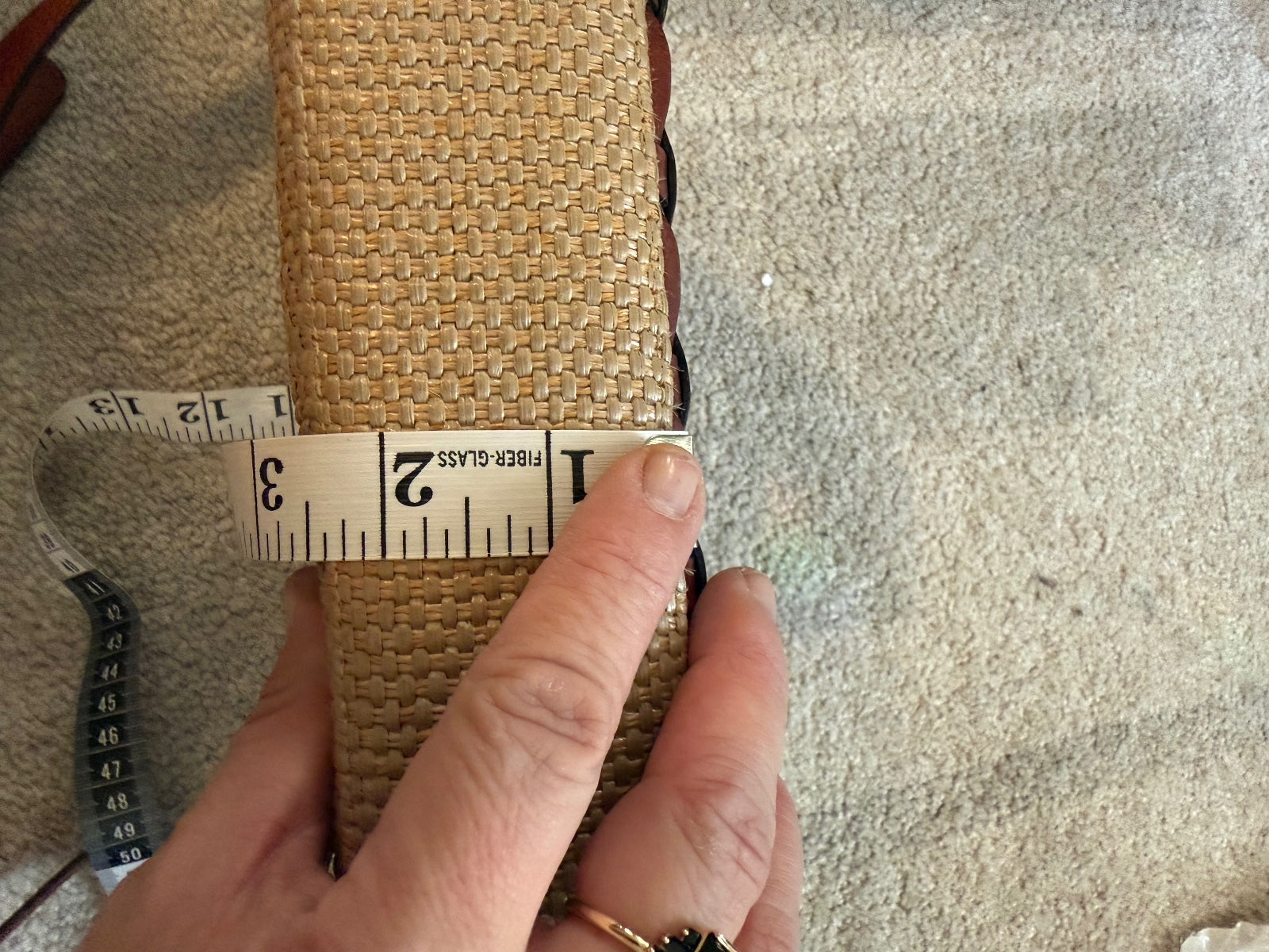 Etienne Aigner Woven Straw and Leather Crossbody Bag