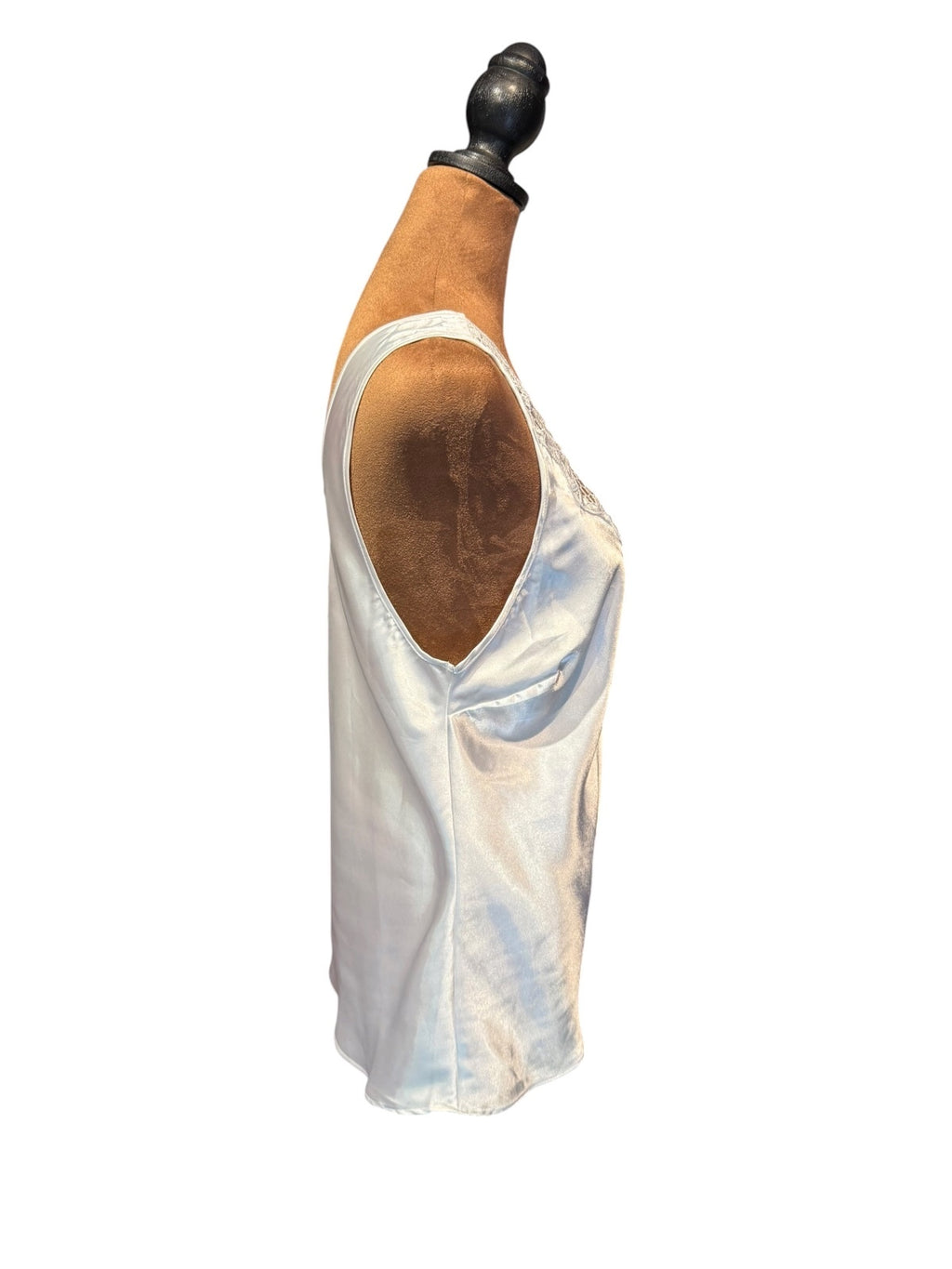 Cinema Etoile Elegant White Lace Detail Satin Cami
