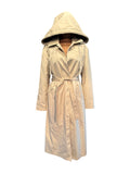 Vintage London Fog Beige Hooded Trench Coat with Fleece Liner
