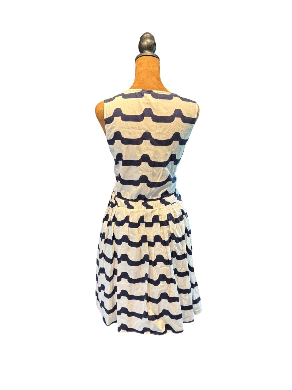Maison Jules Classic Navy and White Striped Cotton Dress