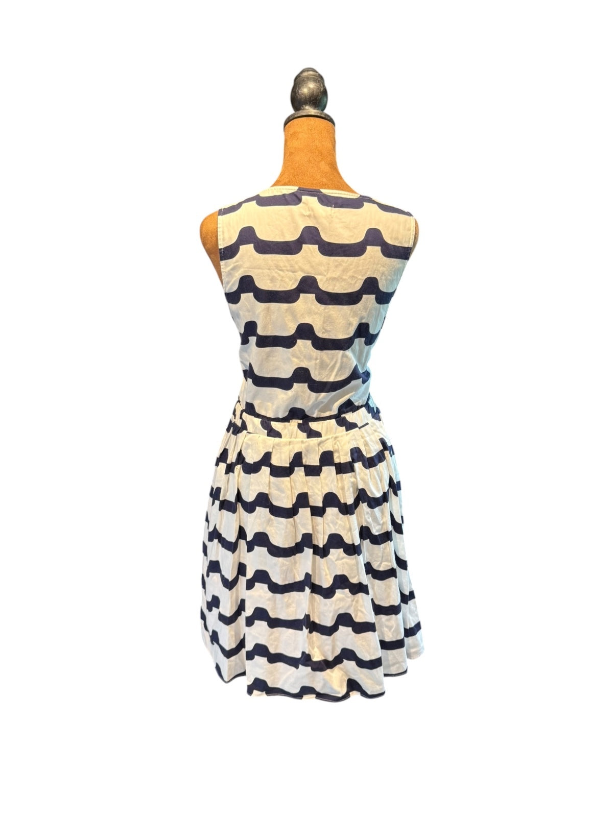 Maison Jules Classic Navy and White Striped Cotton Dress