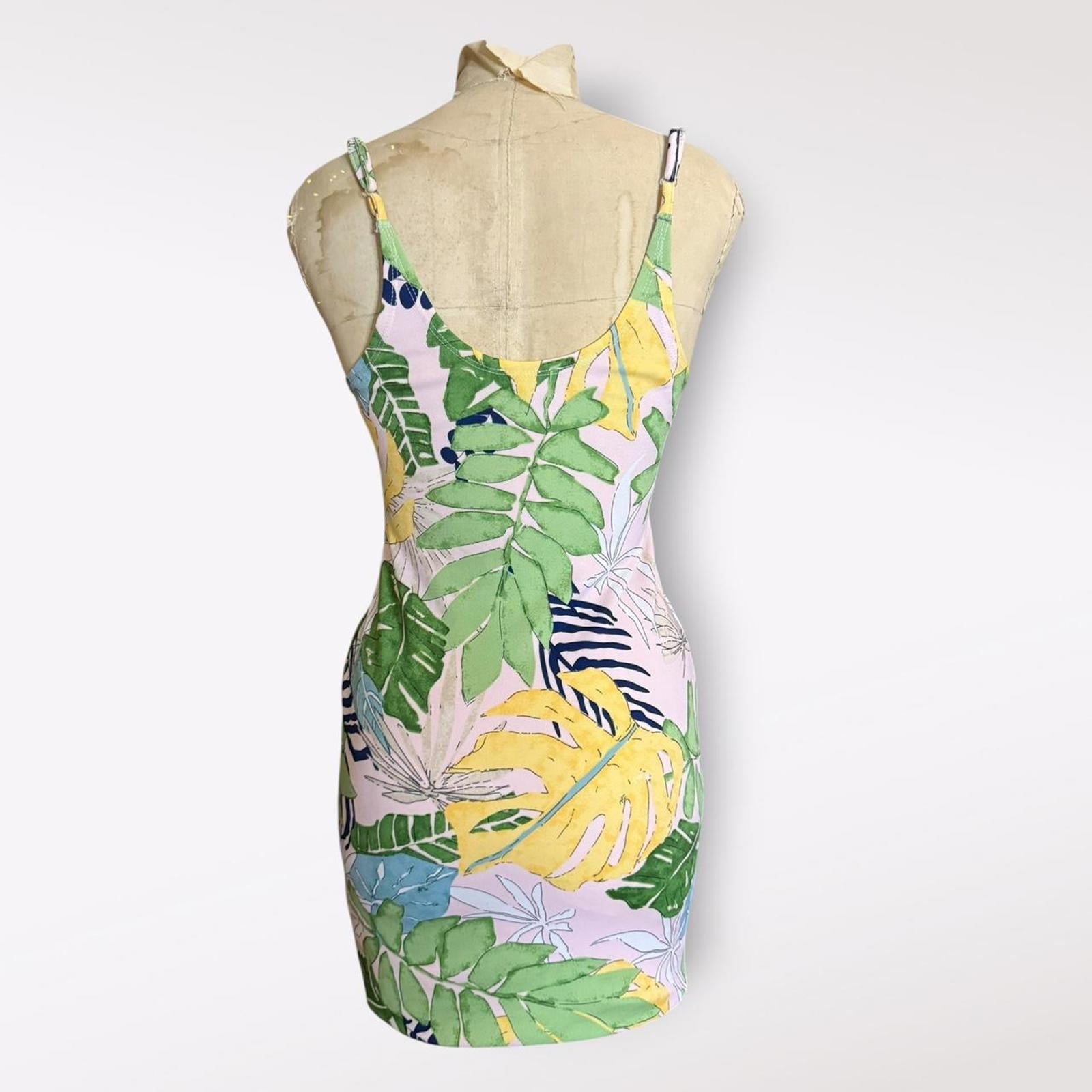 ReVamped Tropical Print Mini Dress