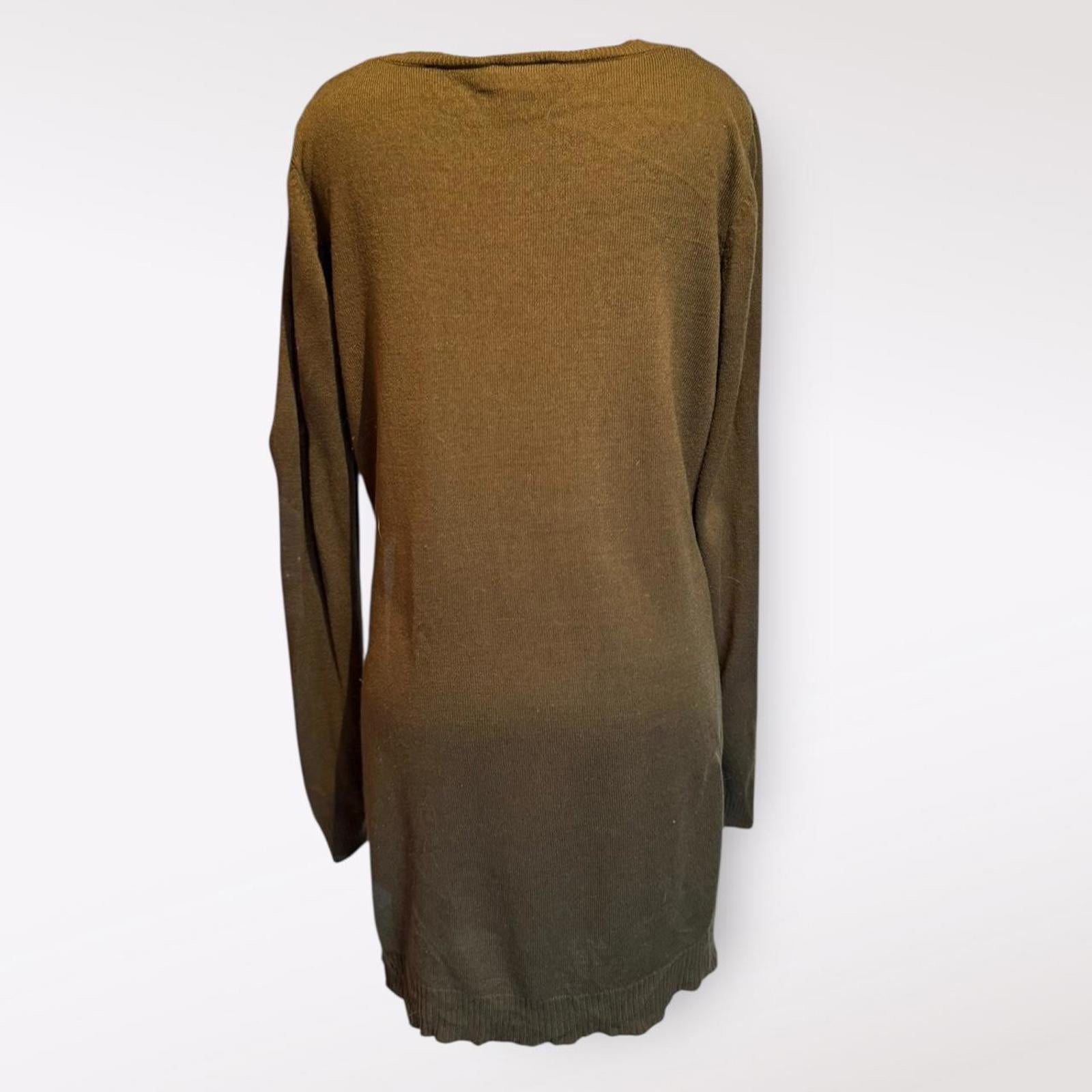 AGB Olive Green Long Sleeve Sweater Dress