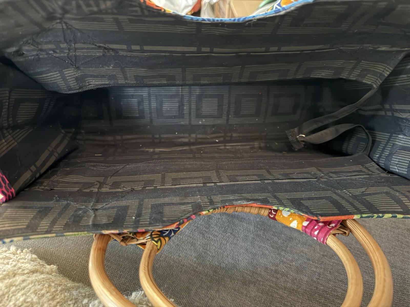 African Print Handbag Tote Large 16x12x6