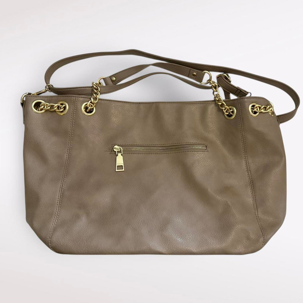 Bebe Tan Leather Shoulder Bag