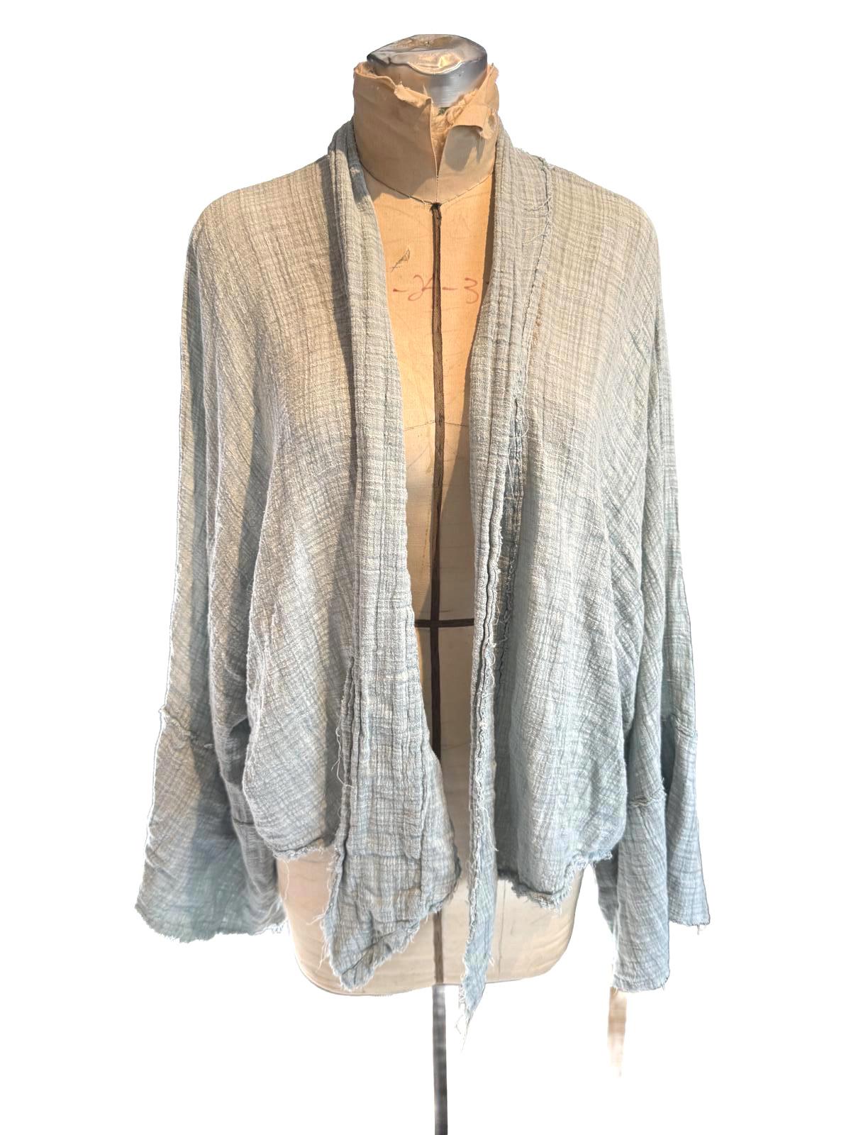 Lightweight Gray Open Front Cardigan