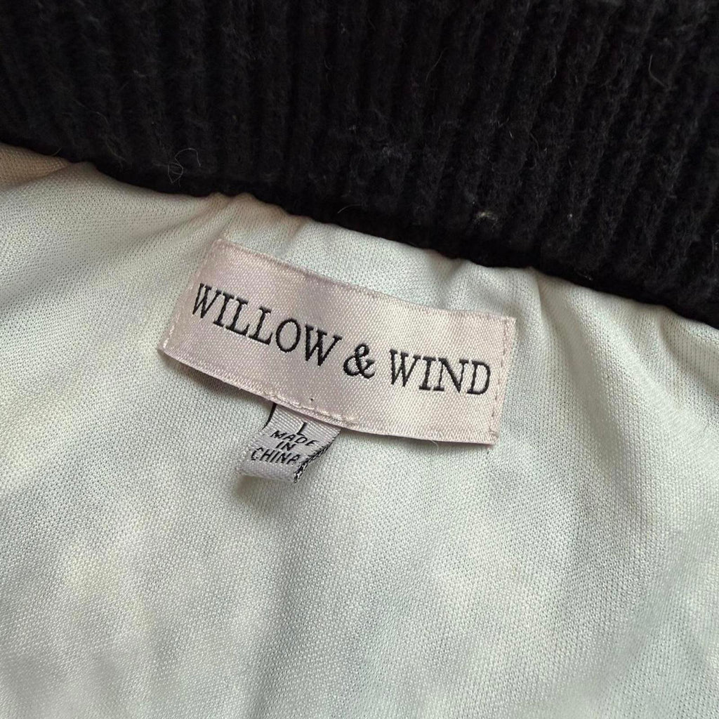 Willow & Wind Black and White Chevron Crochet Fringe Skirt