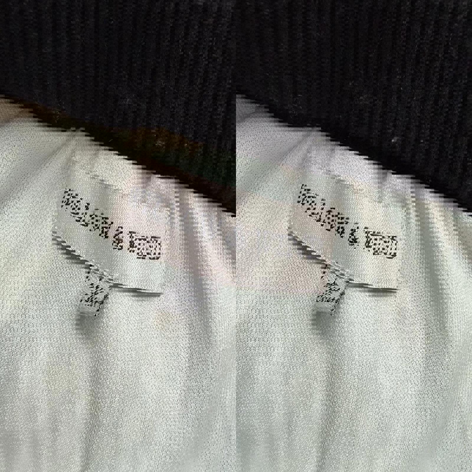 Willow & Wind Black and White Chevron Crochet Fringe Skirt