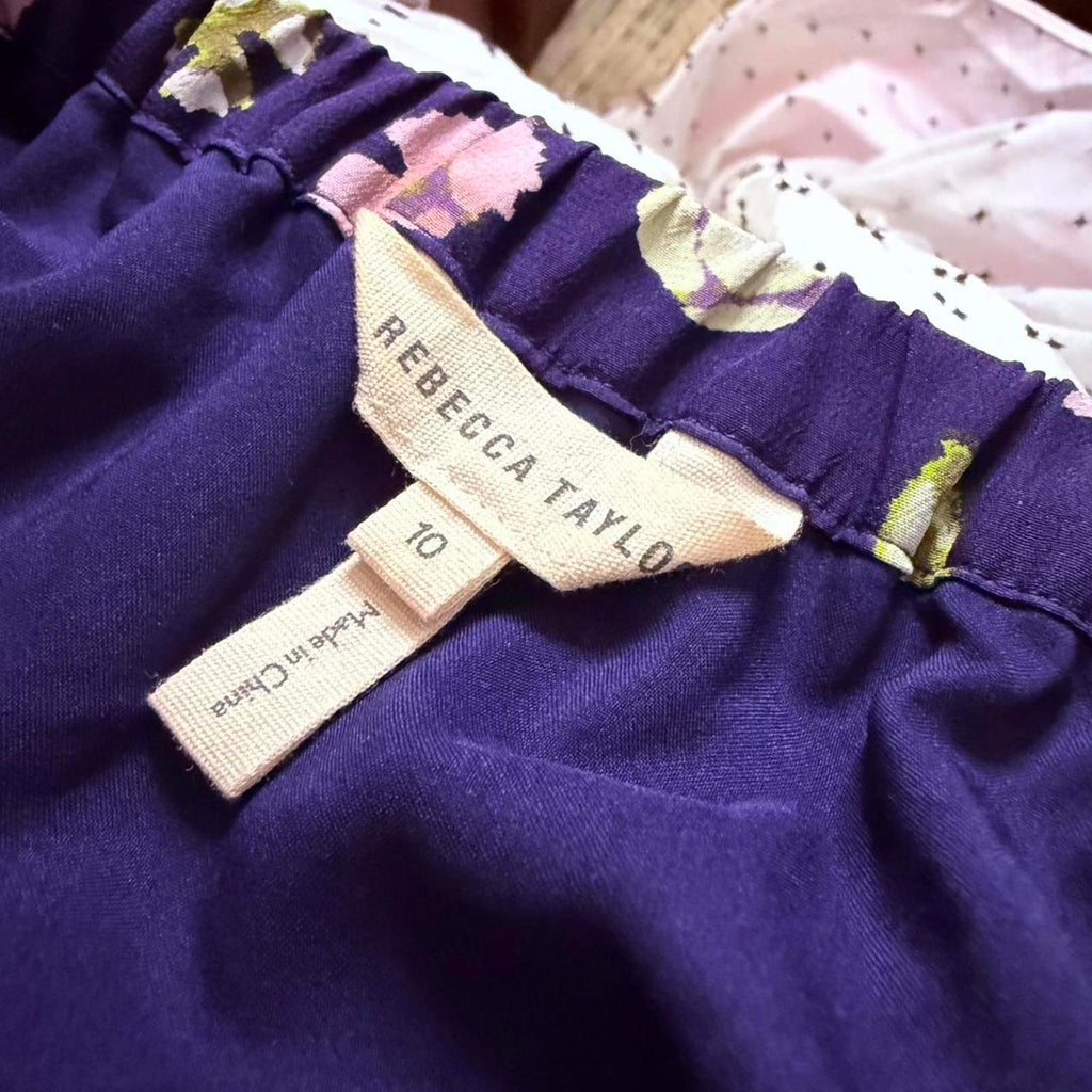 Rebecca Taylor Purple Floral Midi Dress