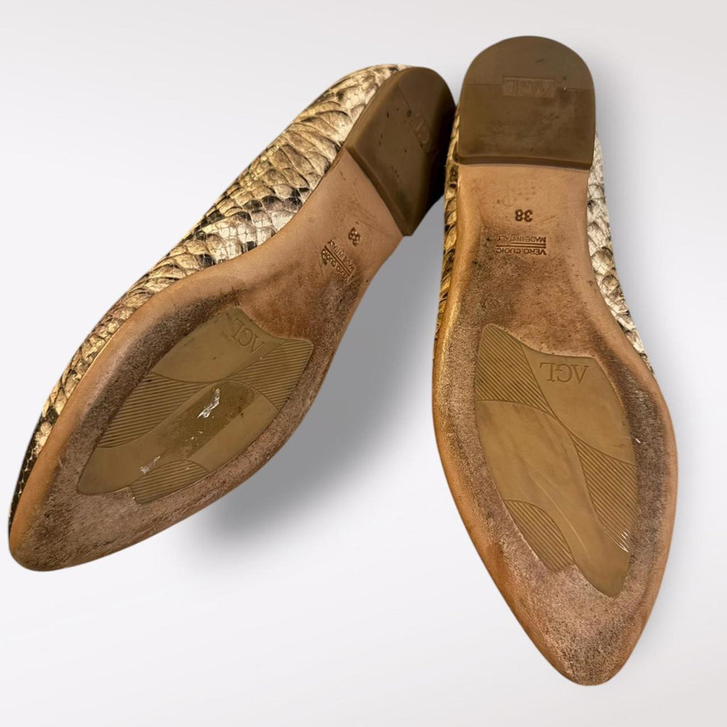 AGL Women's Snakeskin Flats Italy