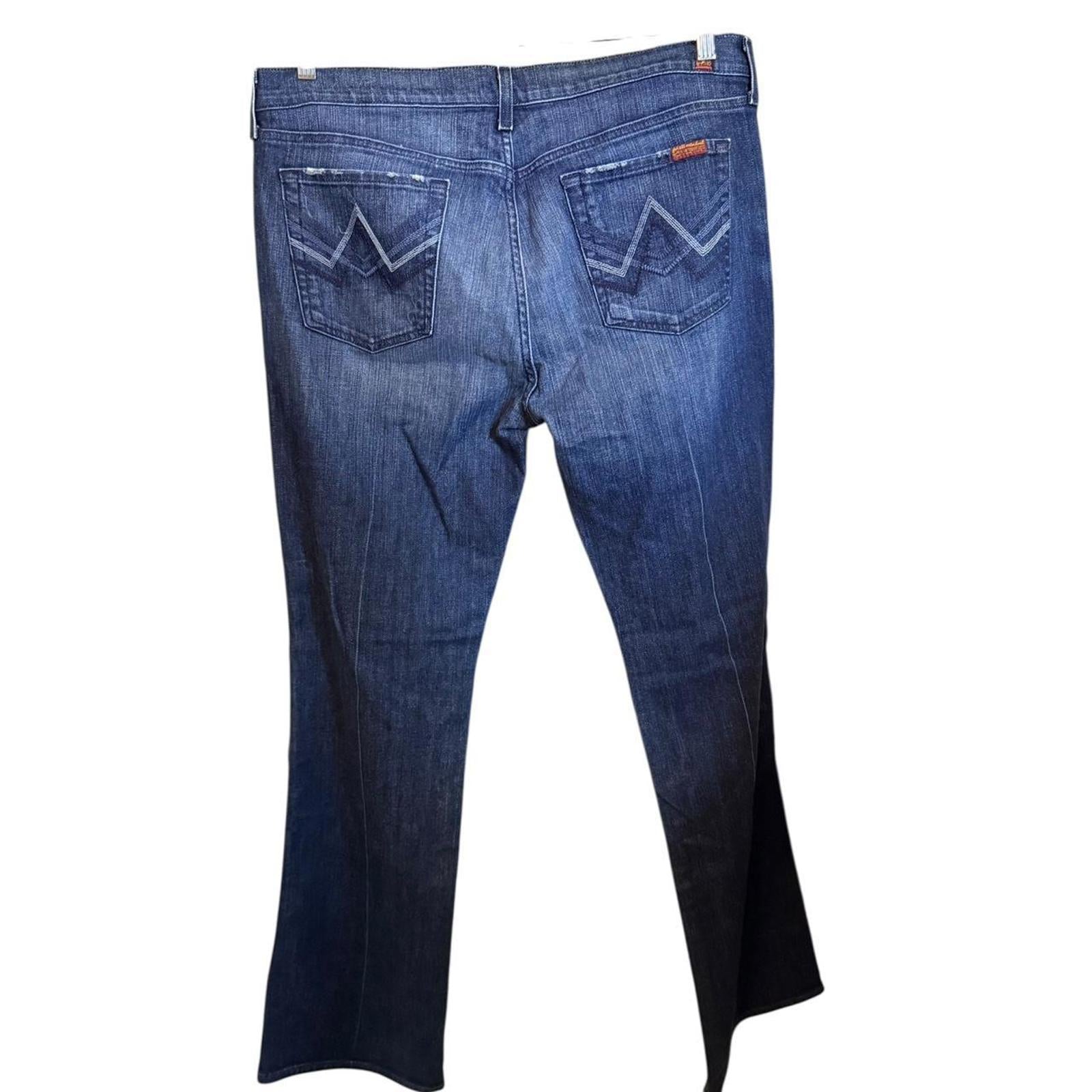 7 For All Mankind Blue Straight Leg Jeans Size 38