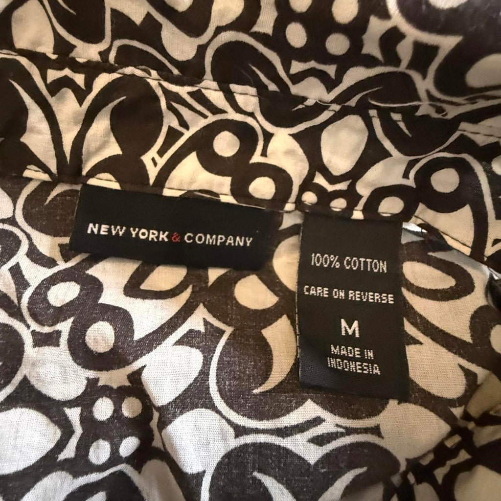 New York & Company Black and White Shirt Dress