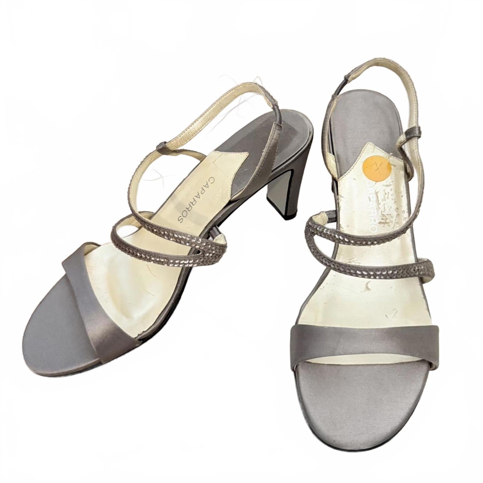 Caparros Silver Strappy Heels