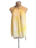 Lilly Pulitzer Yellow and White Halter Neck Sleeveless Top