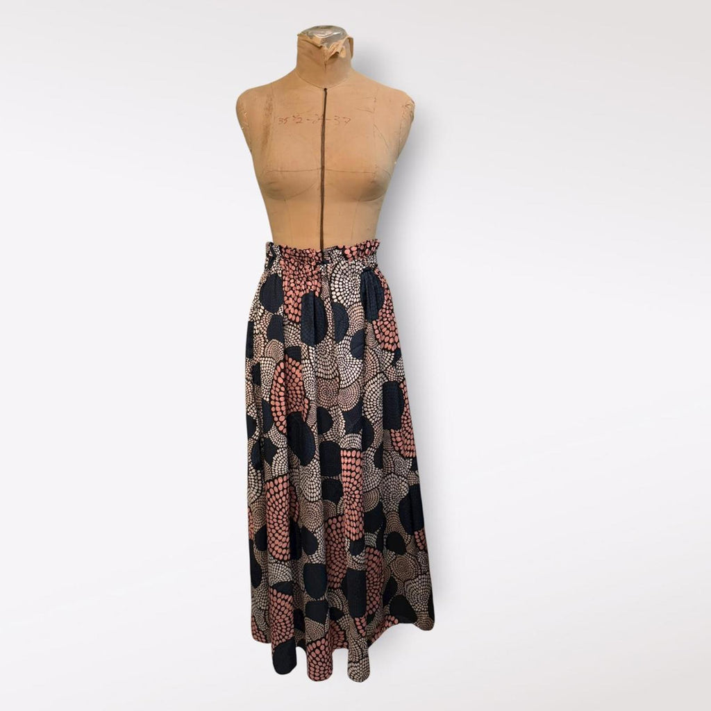 Blu Royal Pink and Black Maxi Skirt