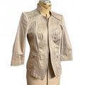 White House Black Market Cream Jacket With Lace-up Back
