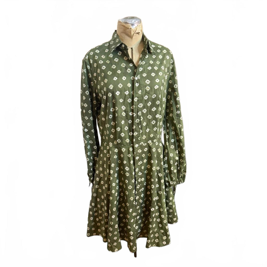 Polo Ralph Lauren Olive Green Printed Long Sleeve Dress