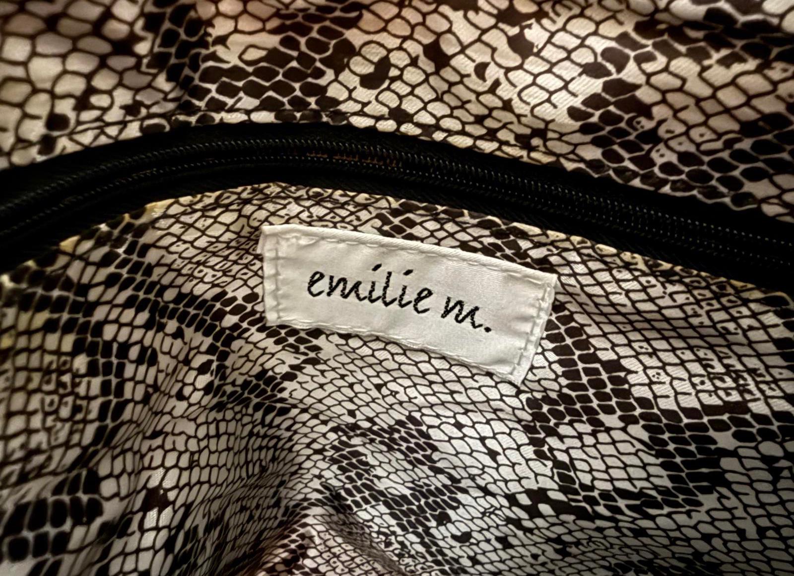 Emilie M. Beige Leather Tote Bag