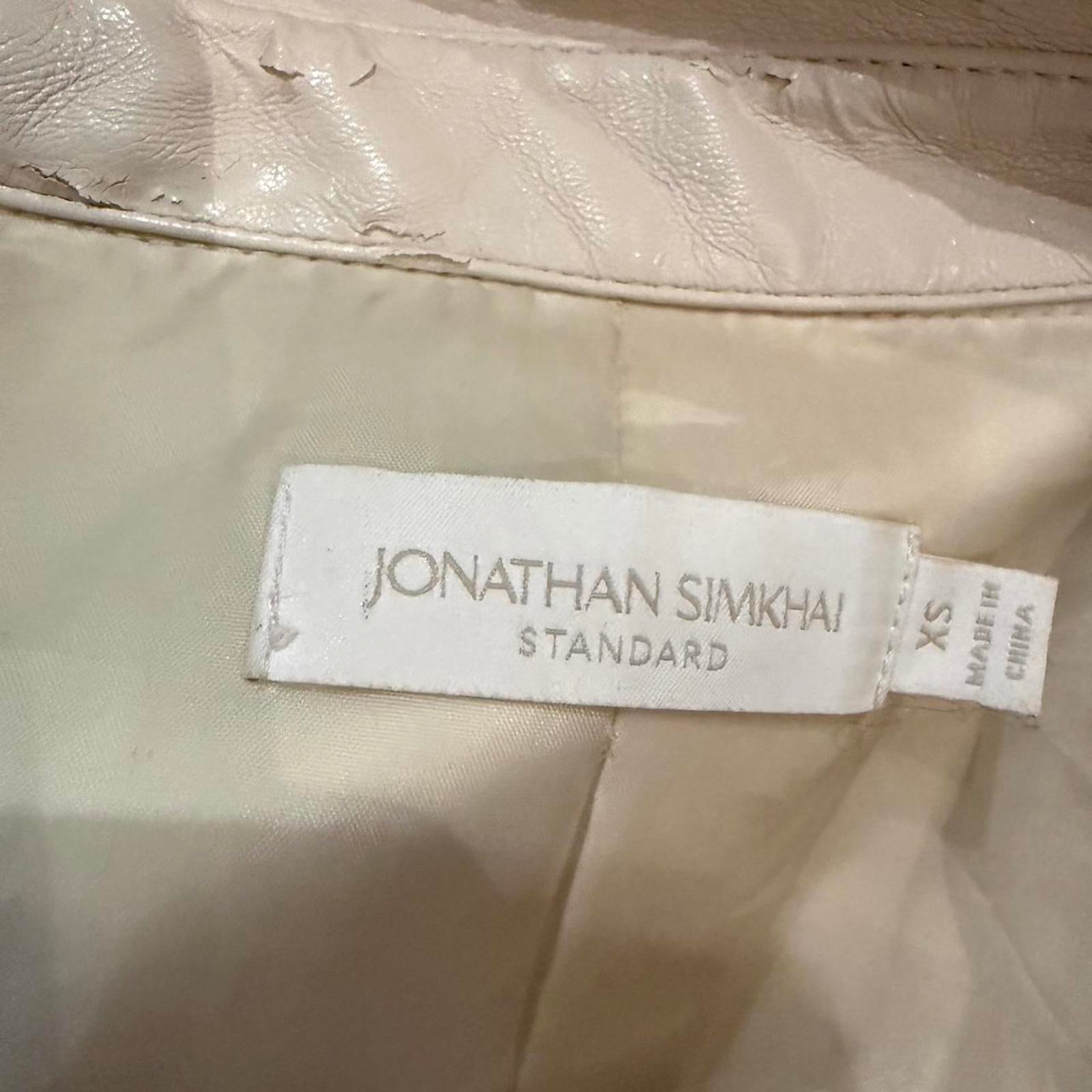 Jonathan Simkhai Standard Women's Leather Jacket Cream