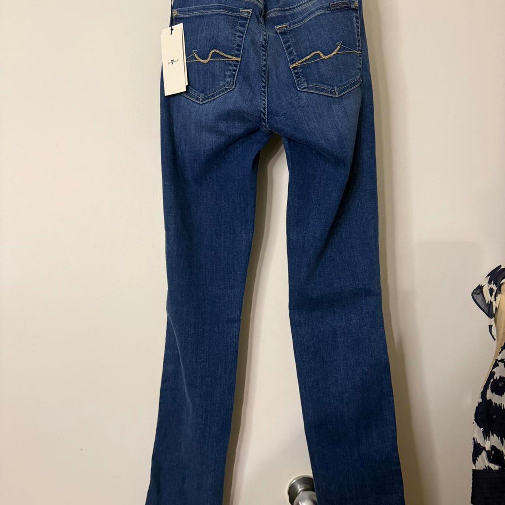 7 For All Mankind Blue Straight Leg Jeans