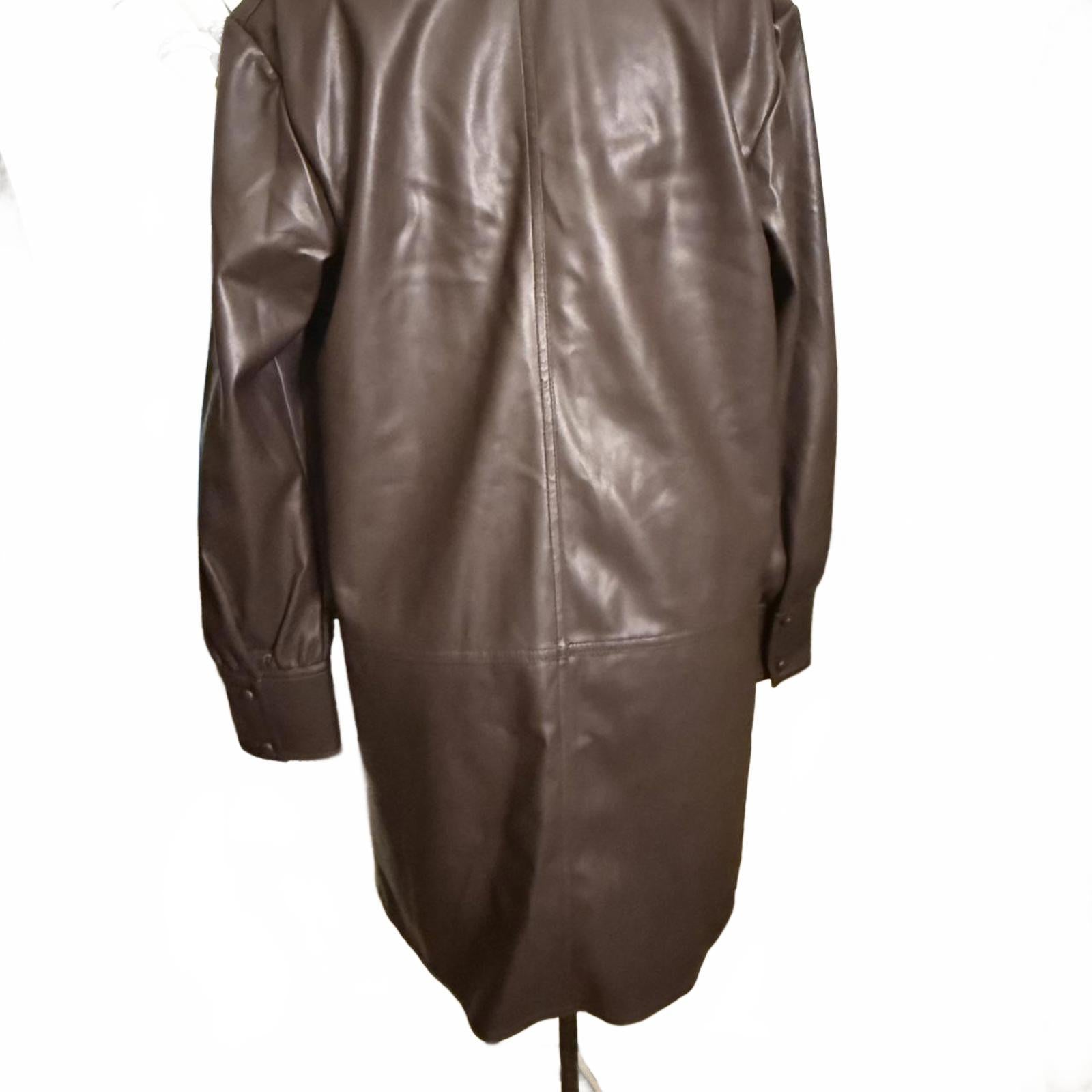 Rebecca Taylor Brown Vegan Leather Tunic Dress