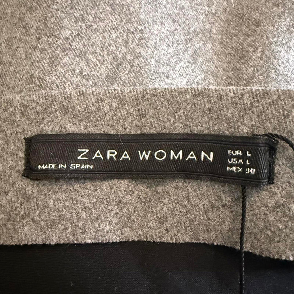 Zara Woman Gray Wool Blend A-Line Skirt