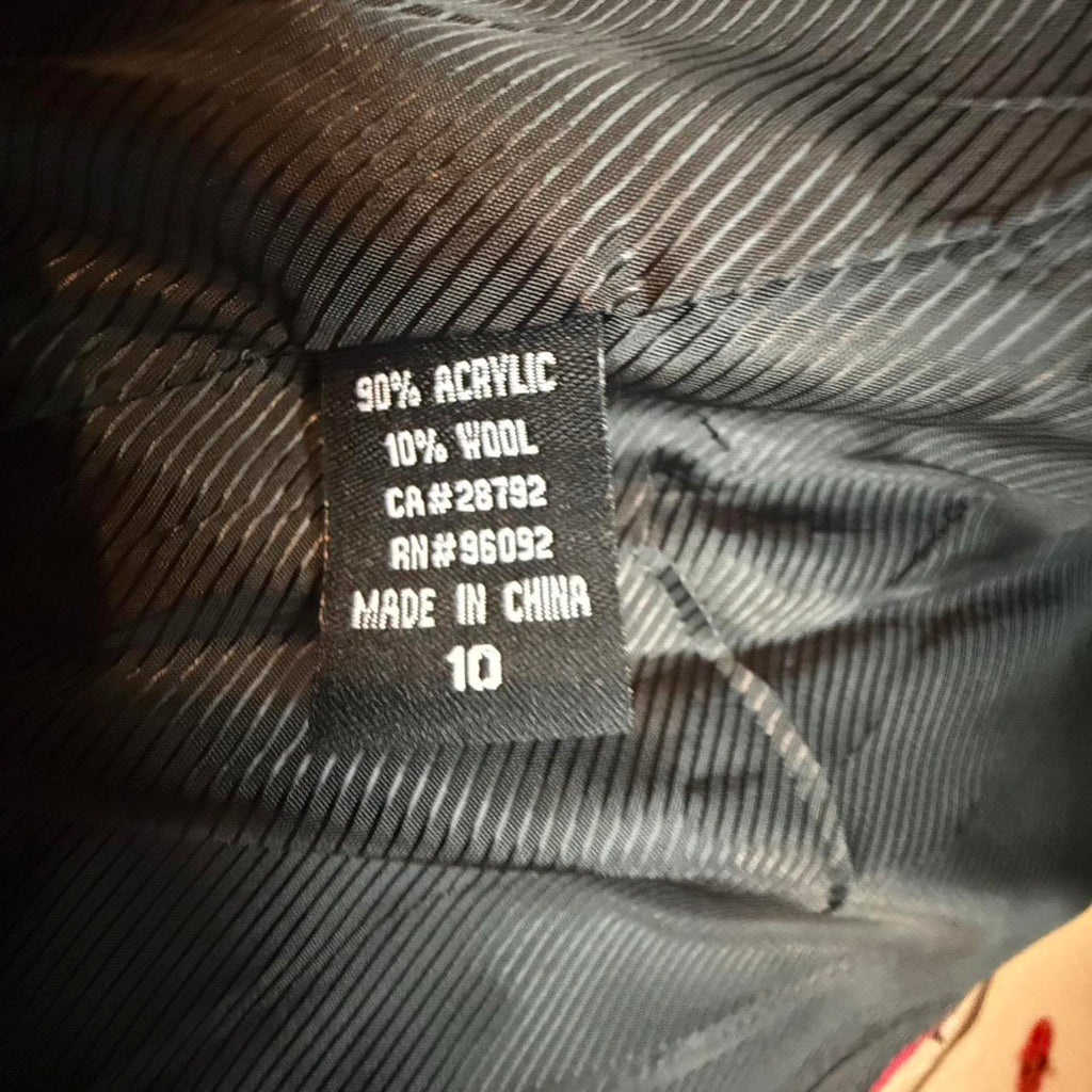 Dalia Red Zip-Up Jacket with Rabbit Fur Trim