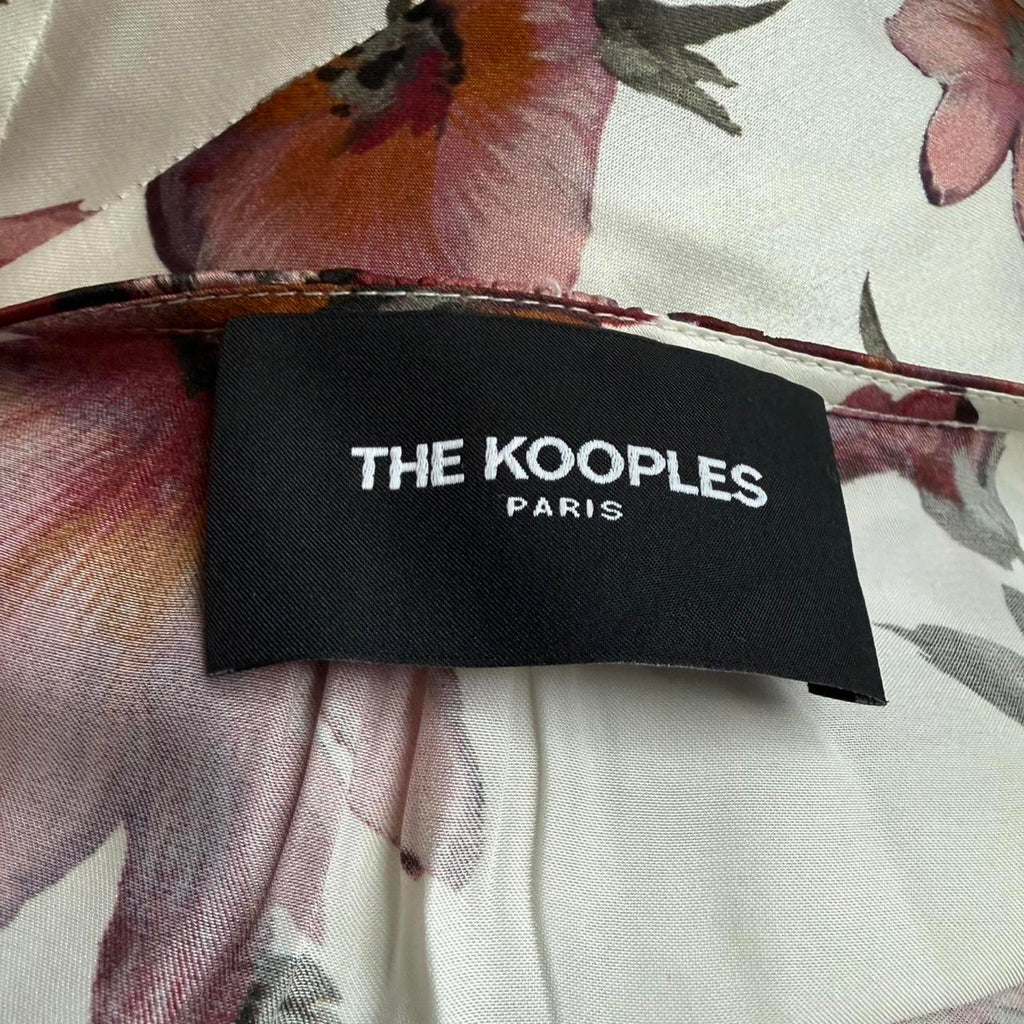 The Kooples Floral Print Ruffle Sleeve Dress with Slip