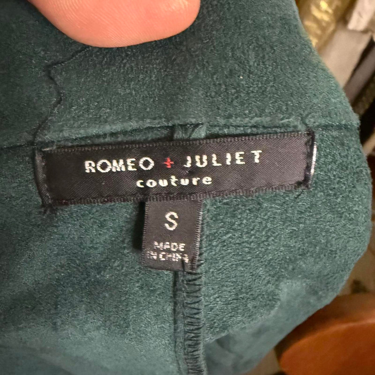 Romeo & Juliet Couture Green Suede Jacket