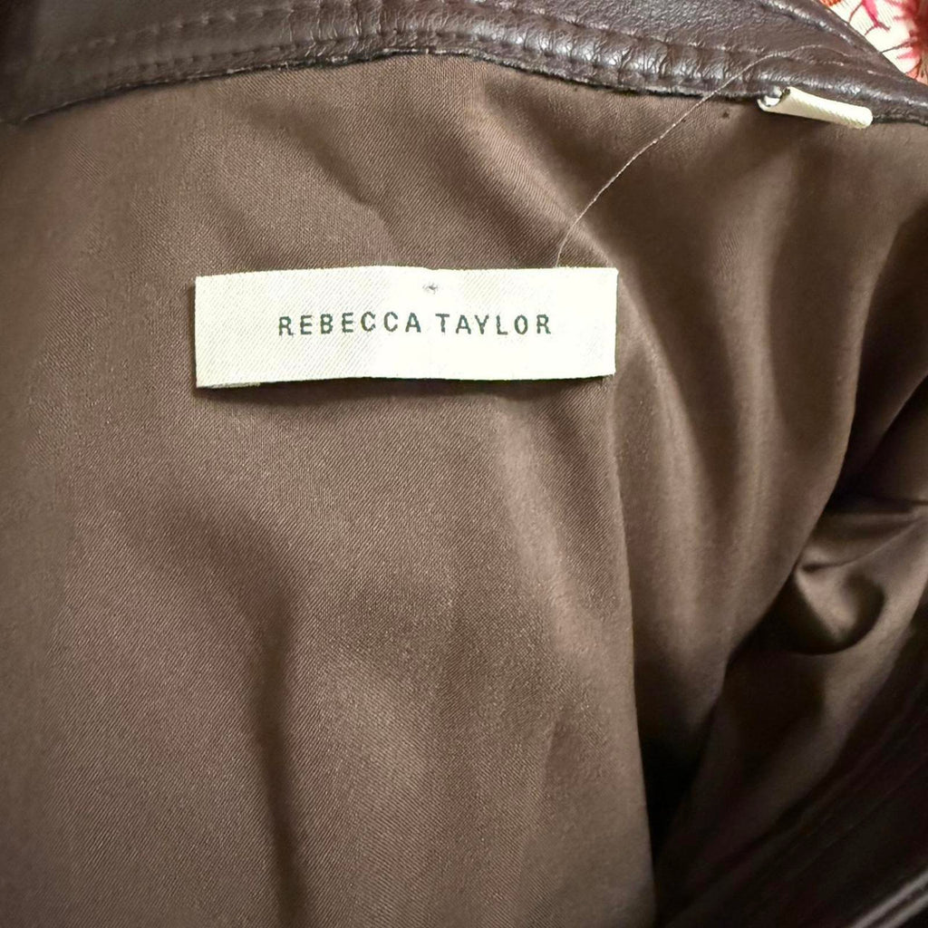 Rebecca Taylor Brown Vegan Leather Tunic Dress
