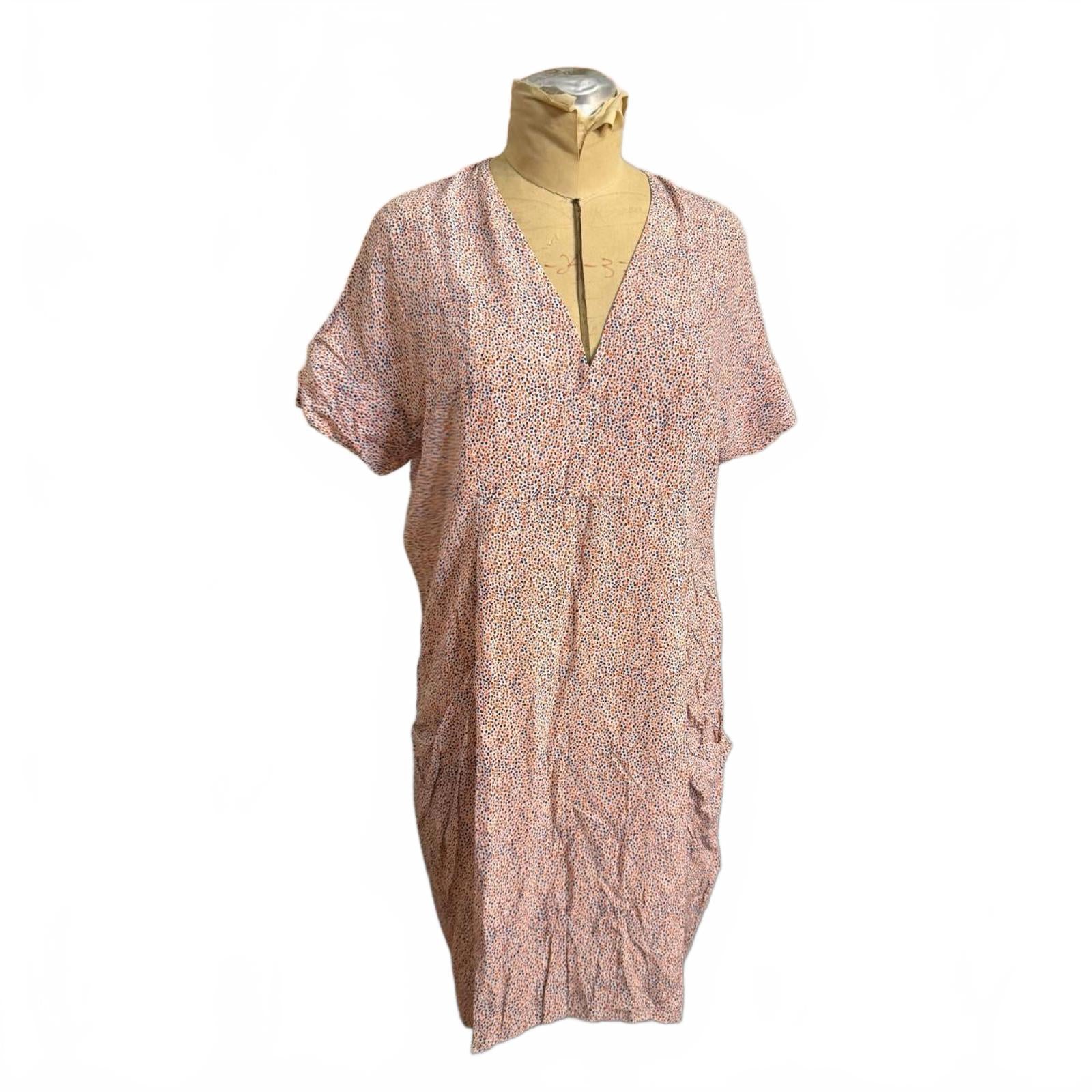 Whistles Printed V-Neck Short Sleeve Dress