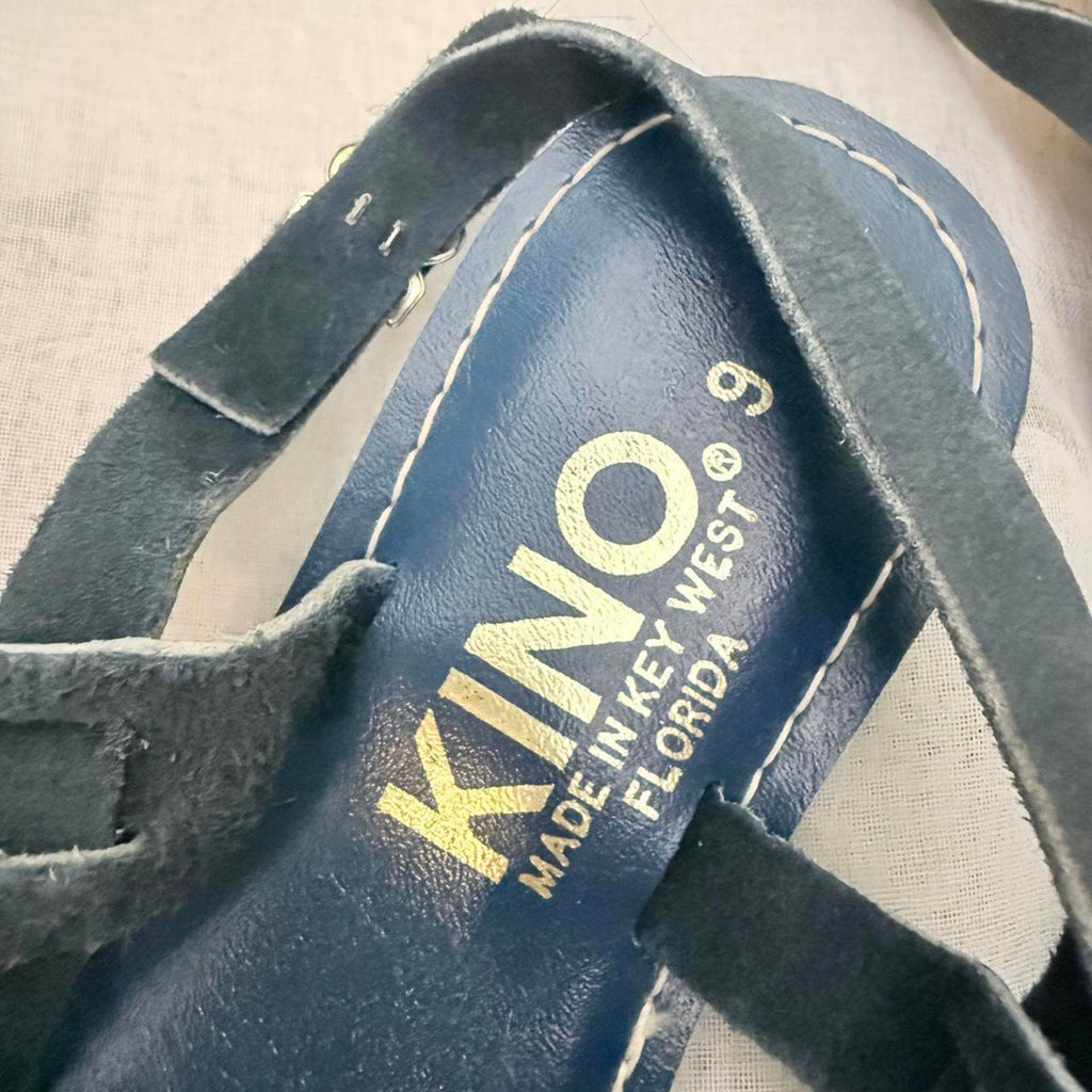 Kino Blue Leather Sandals with Tassels