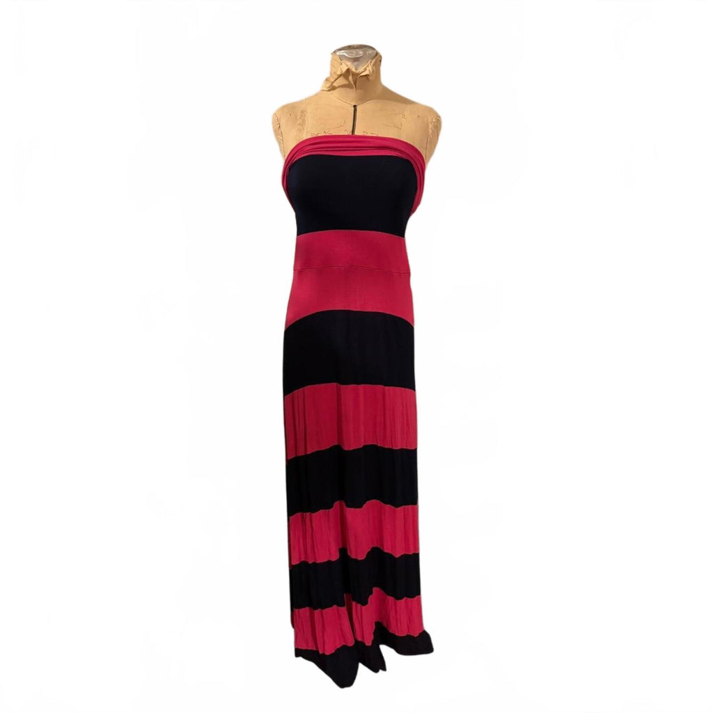 Red and Black Striped Maxi Dress Size M