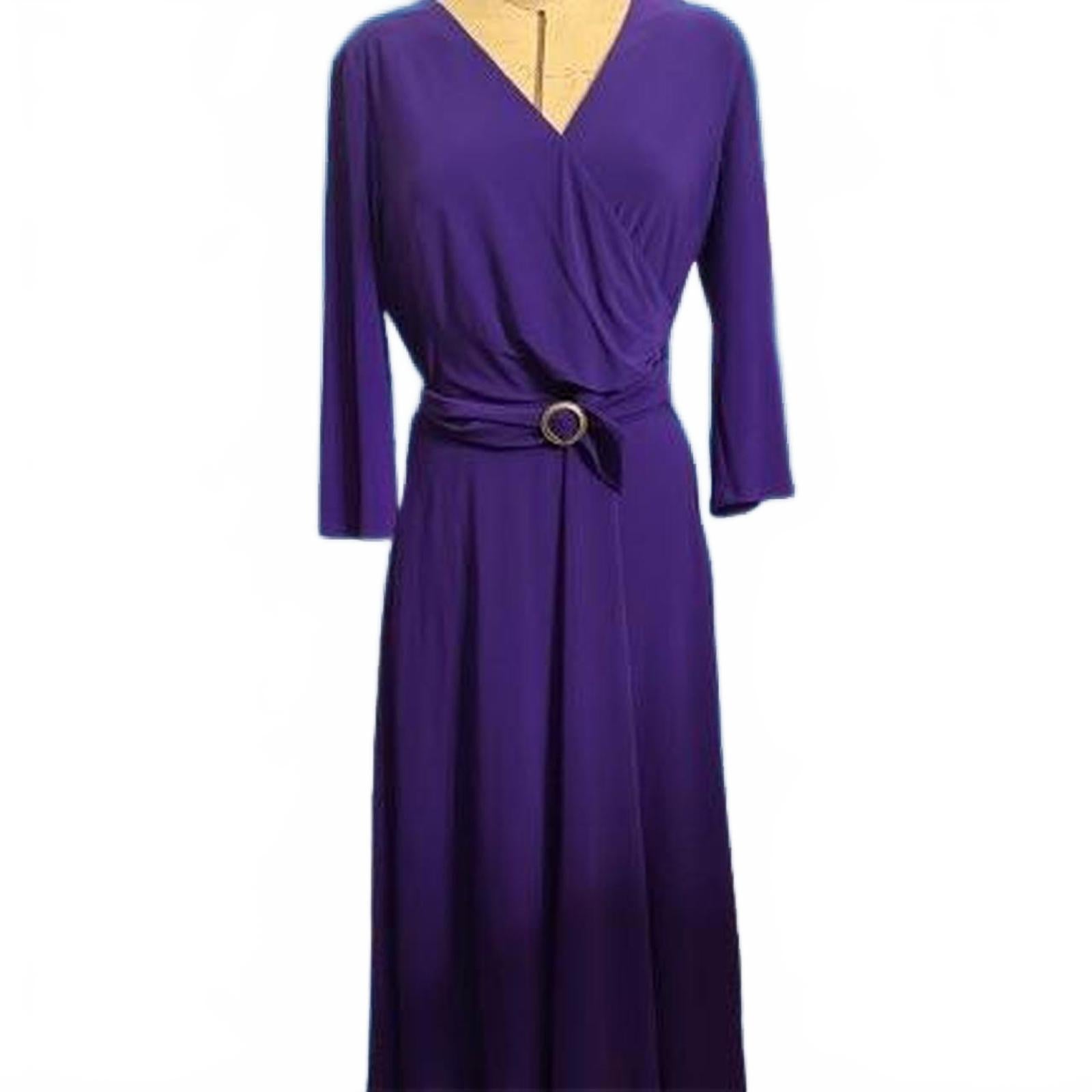 Lauren Ralph Lauren Black Label Purple Wrap Dress with Belt