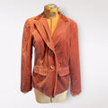 Focus Lifestyle Rust Velvet Blazer with Lace Trim Detail
