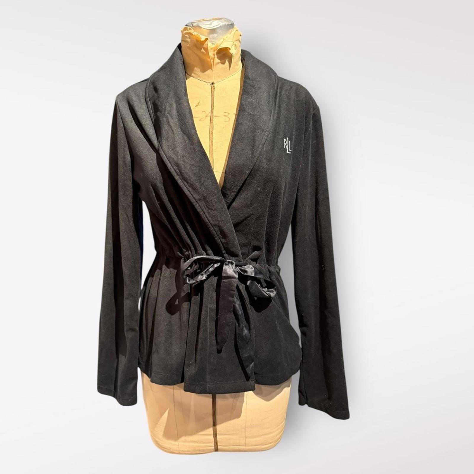 Ralph Lauren Black Velvet Belted Jacket